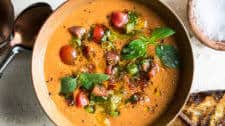 Heirloom Tomato Gazpacho with Grilled Bread