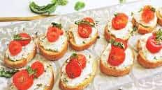 Herb Cream Cheese and Tomato Crostini