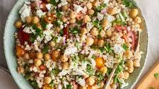 Israeli Couscous Salad with Feta, Chickpeas, and Herbs