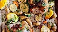 Lemon Basil Chimichurri Chicken with Summer Squash and Potatoes