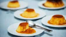 mango cardamom flan