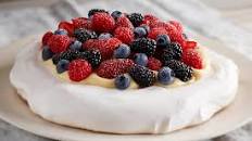 Mixed Berry Pavlova with Vanilla Cream