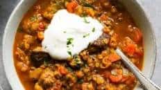 Moroccan-Spiced Beef and Lentil Stew