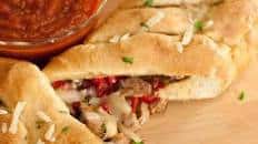 Mushroom Sausage & Pepper Stromboli