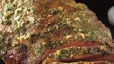 Mustard-Glazed Sirloin Roast with Sautéed Greens