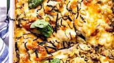 One Pan Spinach and Artichoke Orzo Bake