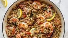 One Pot Garlic Butter Shrimp and Orzo