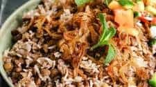 One Pot Mujadara (Middle Eastern Lentils and Rice)