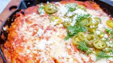 One-Skillet Refried Bean and Roasted Red Pepper Enchiladas