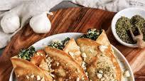 Oven-Baked Crepes Filled with Spinach and Feta