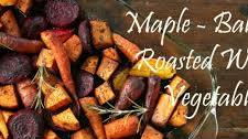 Oven Roasted Maple-Balsamic Winter Vegetables