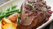 Pan-Seared NY Steak with Red Wine Pan Sauce