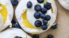 Pavlovas with Lemon Curd and Blueberries