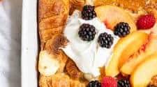 Peaches and Cream Croissant French Toast Bake