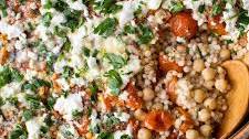 Pearl Couscous With Creamy Feta and Chickpeas