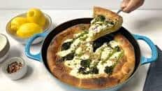 Deep Dish Pizza with Greens, Ricotta and Lemon Pesto Thumbnail