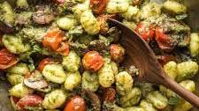 Pesto Gnocchi with Charred Cherry Tomatoes