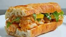 Pickled Green Tomato and Shrimp Remoulade Po Boy