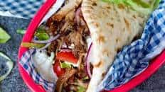 Pork Gyros with Tzatziki and Sweet Chili Sauce