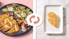 Quick BBQ Chicken Schnitzel with Garden Salad & Sriracha Mayo