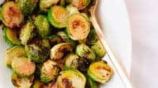 Quick Roasted Brussels Sprouts with Coconut Ginger Sauce