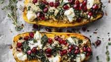 Quinoa Stuffed Delicata Squash With Kale