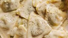 rader Joe’s Porcini Mushroom & Truffle Ravioli with Truffle Cream Sauce