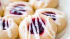 Raspberry Almond Thumbprint Cookies