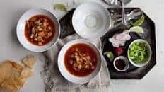 Red Pozole with Traditional Garnishes