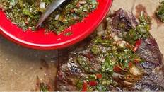 Rib eye with chimichurri sauce Thumbnail