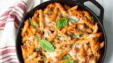 Ridiculously Easy Chicken Parmesan Baked Ziti