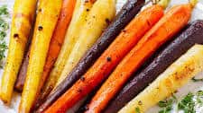 Roasted Rainbow Carrots with Maple Glaze