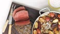 Rosemary-Garlic Roast Beef and Potatoes with Horseradish Sauce