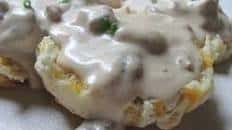 Sausage and Cheddar Sour Cream Gravy