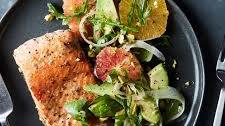 Seared Salmon With Citrus and Arugula Salad