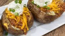 Shredded BBQ Chicken Baked Potatoes