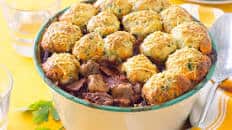 Slow-cooked beef with parmesan & herb dumplings