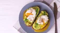 Smashed avocado and poached eggs on toast