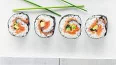 Smoked salmon & avocado sushi