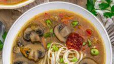 Spicy Asian Mushroom Veggie Soup