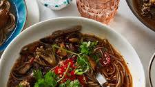 Spicy Noodle Soup With Mushrooms and Herbs