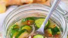 Spicy Sweet and Sour Pickled Cucumbers