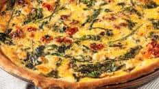 Spinach, Tomato, and Goat Cheese Quiche