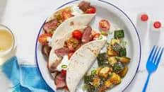 Steak Tacos with Fresh Tomato Salsa & Lime Sour Cream