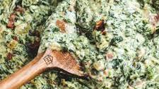 Steakhouse Style Creamed Spinach with Bacon