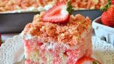 Strawberry Crunch Poke Cake