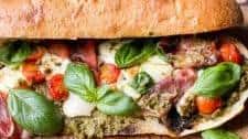 Toasted Caprese Sandwich with Basil Pesto