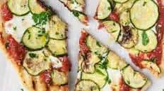 Tomato Pizza with Zucchini and Fresh Herbs