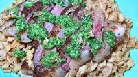 Tropical Chimichurri Steak with Chili Sesame Noodles