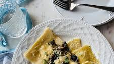 Truffle Ravioli with Mushrooms and Sage